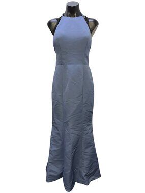 NWT Amsale Blue Halter Maxi Dress Size 4